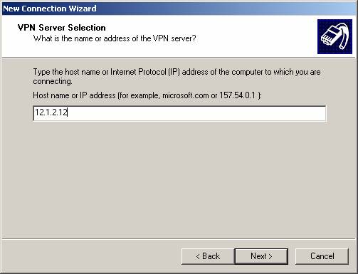 Type the VPN Server name you have received for your VPN account